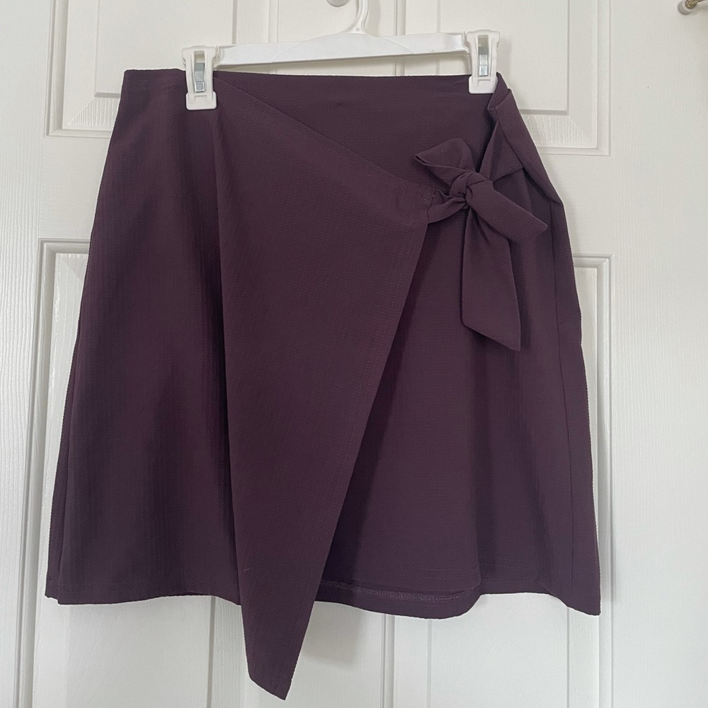 Loft outlet eggplant wrap mini skirt